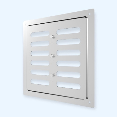 2020MER Chrome ERA Решетка вентиляционная MER регулируемая 200х200 окраш.сталь Chrome